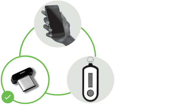 A user authenticates by use of physical MFA tokens like u2f keys