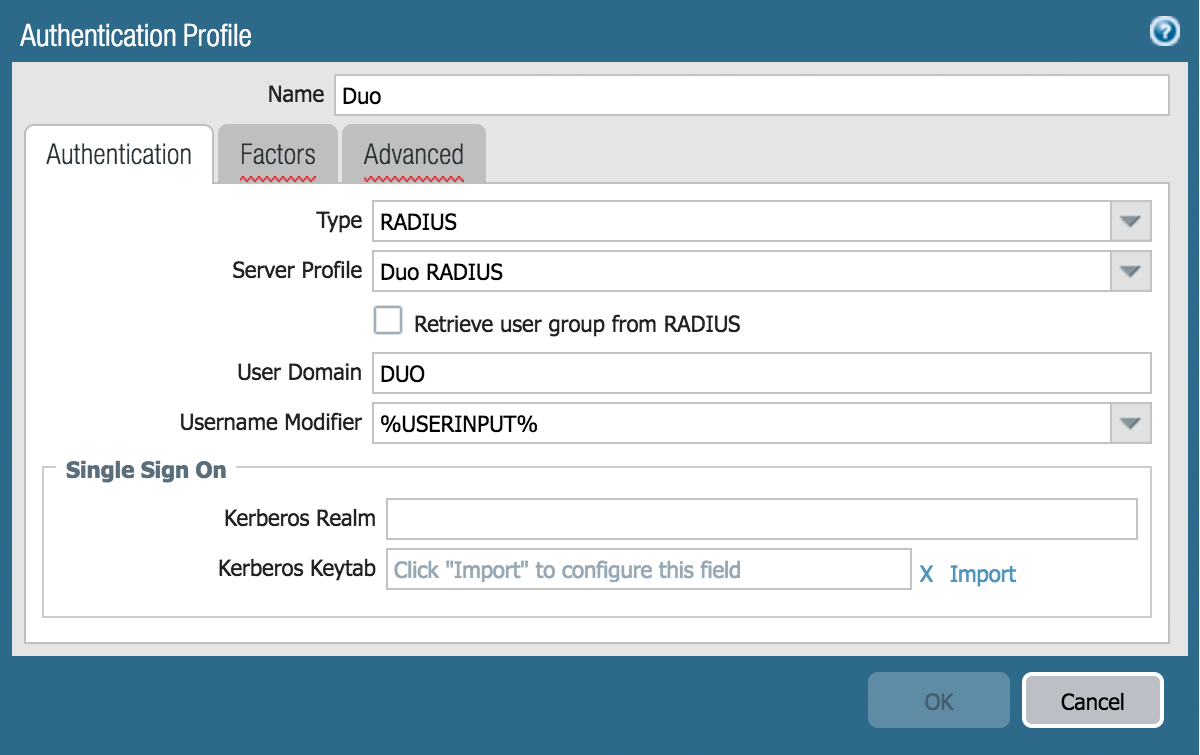 Authentication Profile