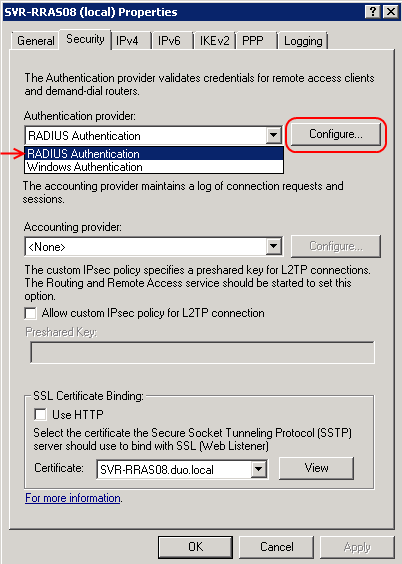 Change Authentication Provider