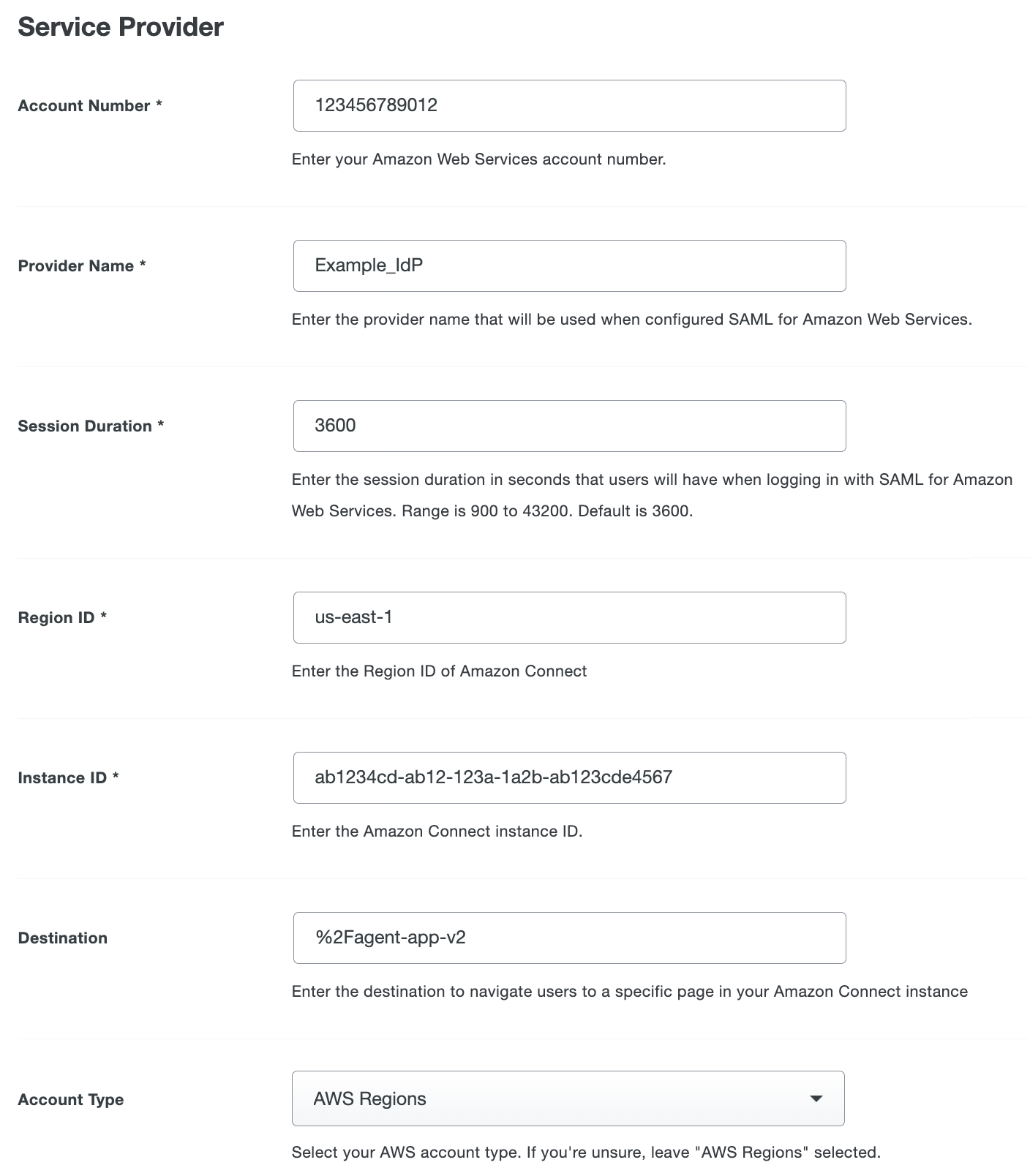 Duo Amazon Connect Service Provider Configuration