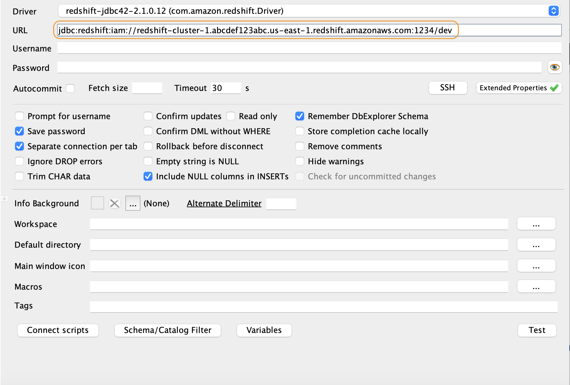 AWS Redshift SQL Workbench/J Configuration