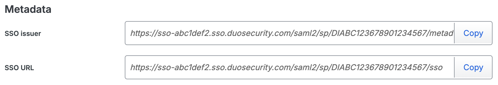 Duo Cyolo Metadata URLs