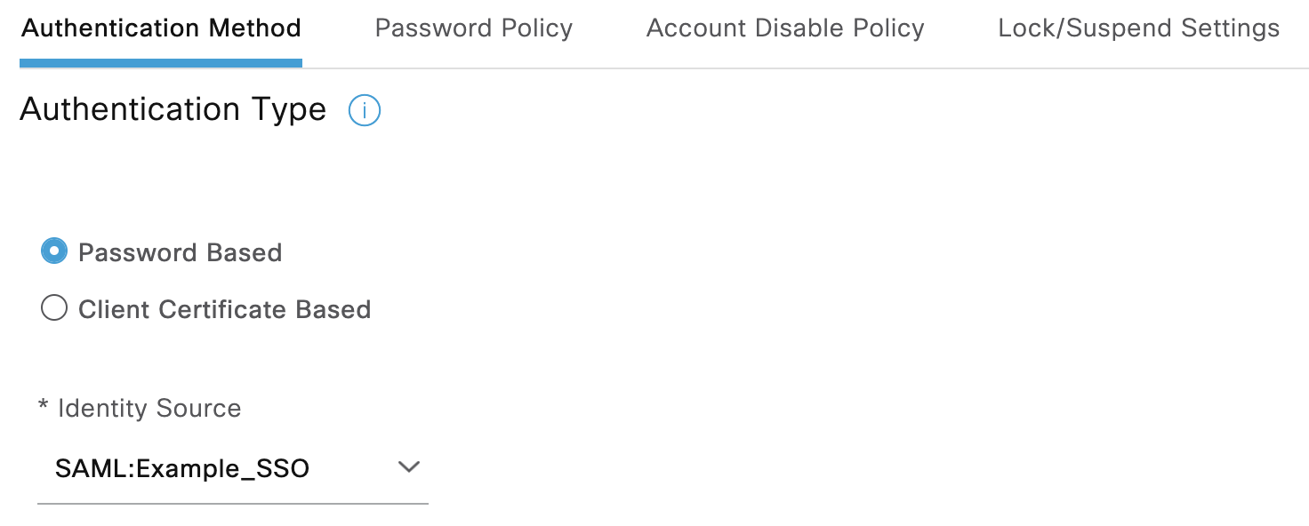 Cisco ISE Authentication Method