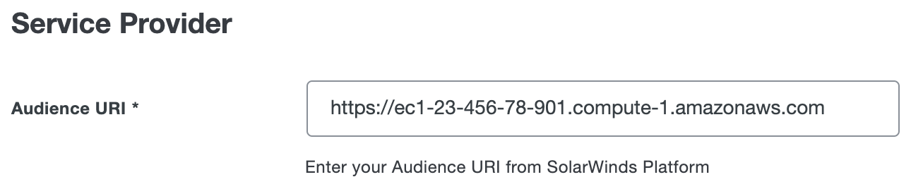 Duo SolarWinds Platform Audience URI Field