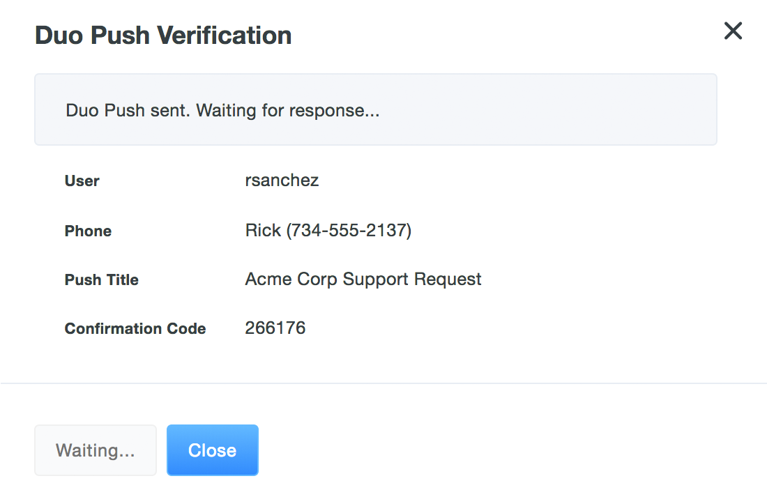 Waiting for Push Verification